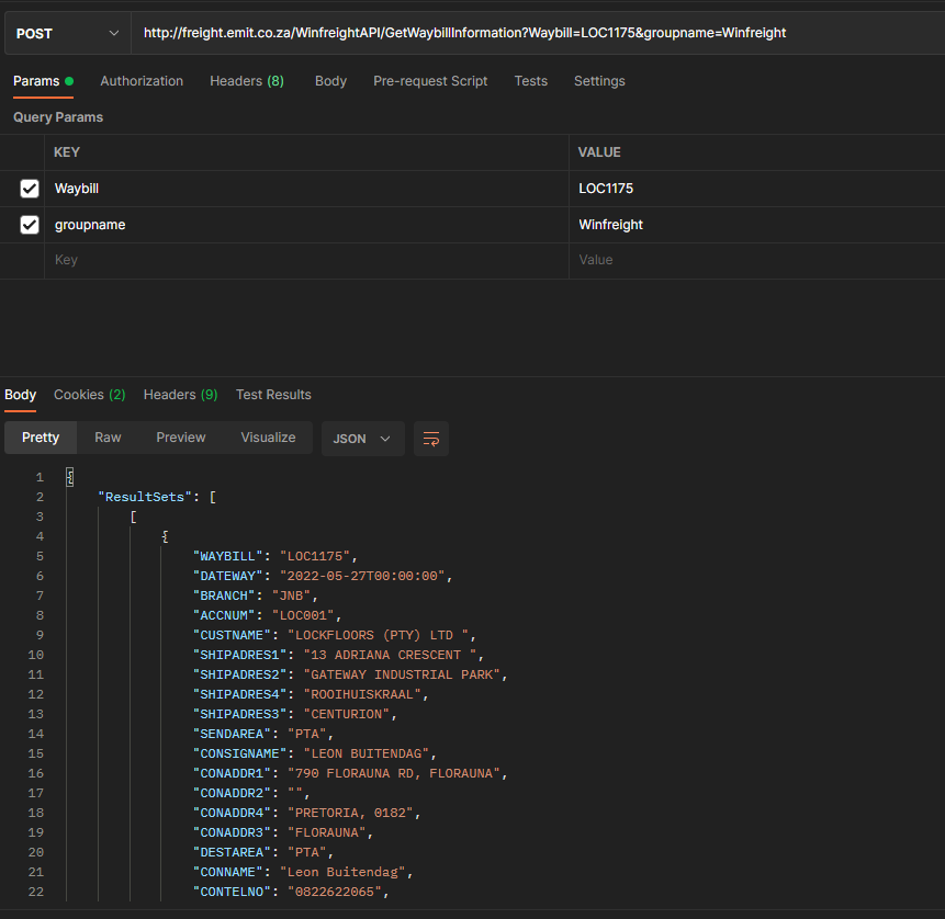 Winfreight API Documentation